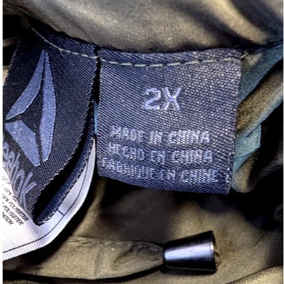 Reebok Reversable Parka Coat Wm 2X Puffer Hooded Cinch Waist Winter Olive Pink - Picture 4 of 15